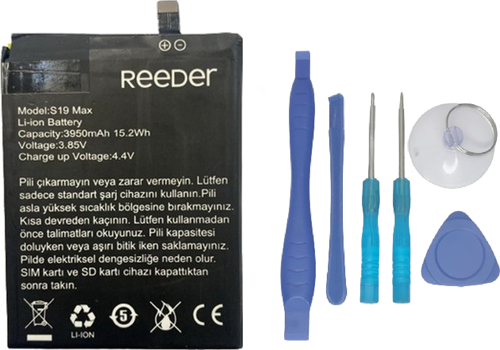 Reeder S19 MAX Uyumlu Batarya Pil Sıfır Orijinal + TAMİR SETİ