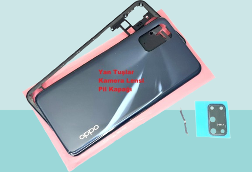 Oppo A52 Uyumlu FULL KASA Arka Kapak Batarya Kapağı - SİYAH