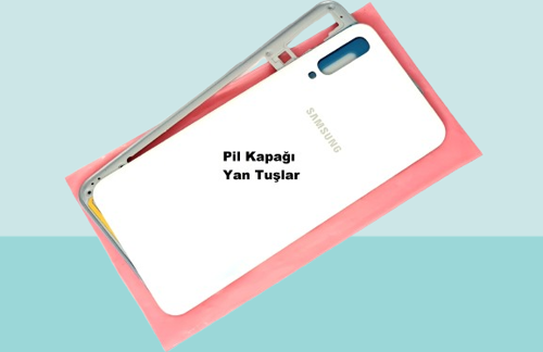 Samsung Galaxy A50 A505 Uyumlu FULL KASA Arka Kapak Batarya Kapağı - BEYAZ