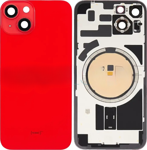 İphone 14 PLUS Full Arka Kapak Orijinal Arka Kemere Lensli (CAM) KIRMIZI