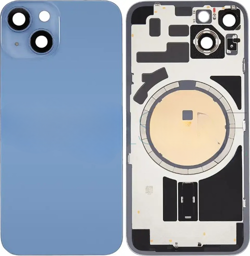 İphone 14 PLUS Full Arka Kapak Orijinal Arka Kemere Lensli (CAM) MAVİ
