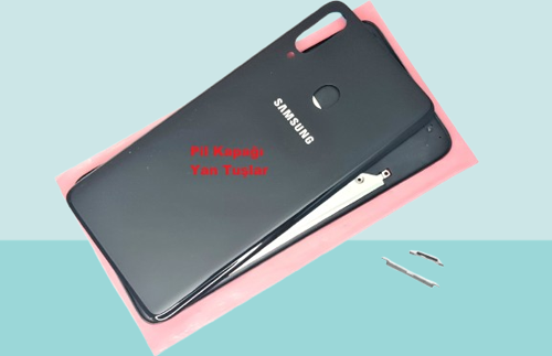 Samsung Galaxy A20S Uyumlu FULL KASA Arka Kapak Batarya Kapağı - SİYAH