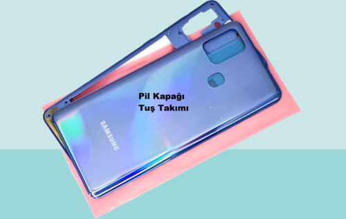 Samsung Galaxy A21S Uyumlu FULL KASA Arka Kapak Batarya Kapağı - MAVİ