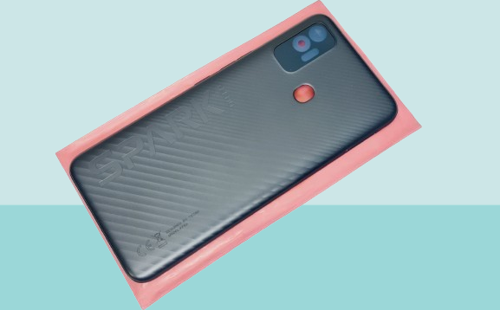 Tecno Spark 7T (KF6p) Uyumlu FULL KASA Arka Kapak Batarya Kapağı - SİYAH