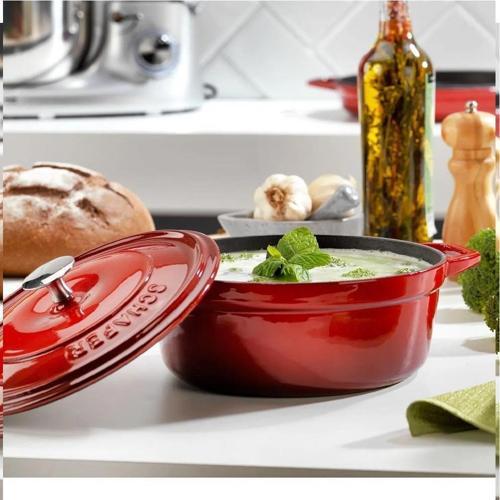 Guss Chef Döküm Derin Tencere 20Cm-2 Parça-Kırmızı