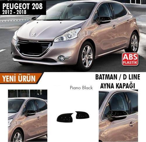 Peugeot 208 Uyumlu (2012-2018) Batman Yarasa Ayna Kapağı (Piano Black)