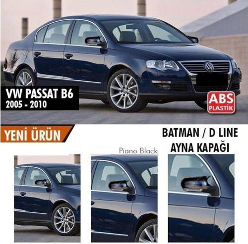 Volkswagen Passat Uyumlu B6 (2005-2010) Batman Yarasa Ayna Kapağı (Piano Black)