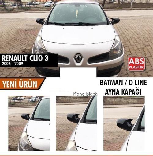 Renault Clio Uyumlu 3 (2006-2009) Batman Yarasa Ayna Kapağı (Piano Black)
