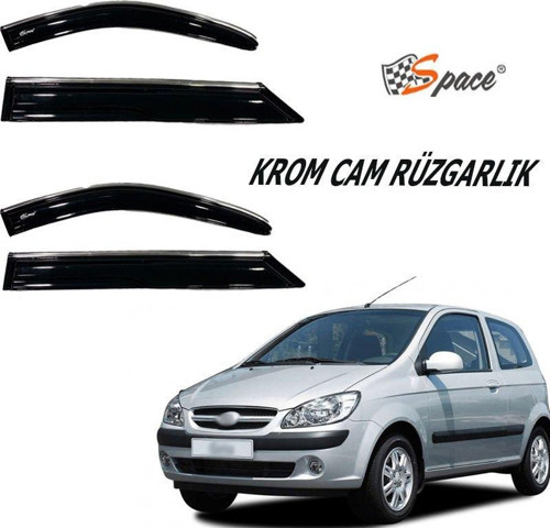 Krom Cam Rüzgarlığı 1.2Mm Hyundai Getz 2002 4'Lü / Caru447