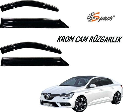 Krom Cam Rüzgarlığı Renault Megane3 / Caru432