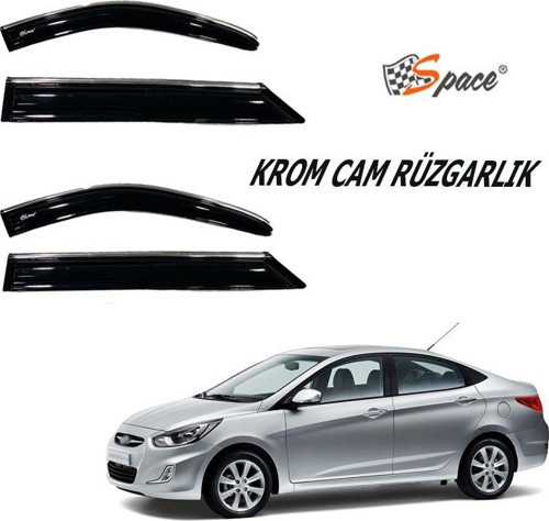 Krom Cam Rüzgarlığı 1.Mm Hyundai Accent Blue 2012- 4 Lü / Caru440