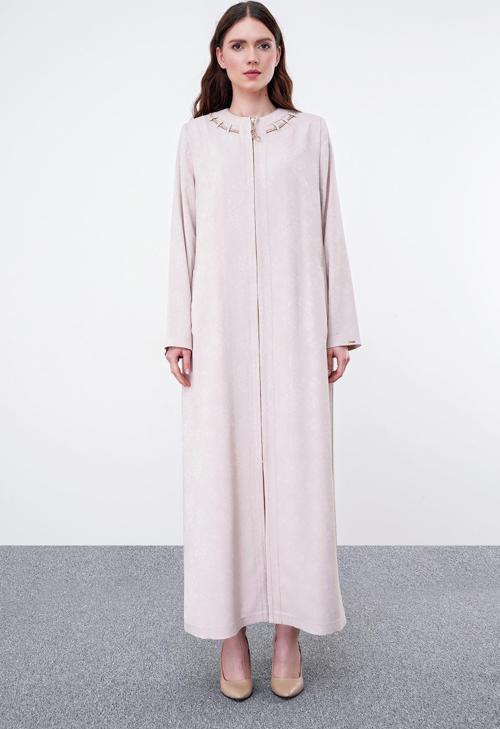 Hakim Yaka Aksesuar Detaylı Bej Pardesü 13497