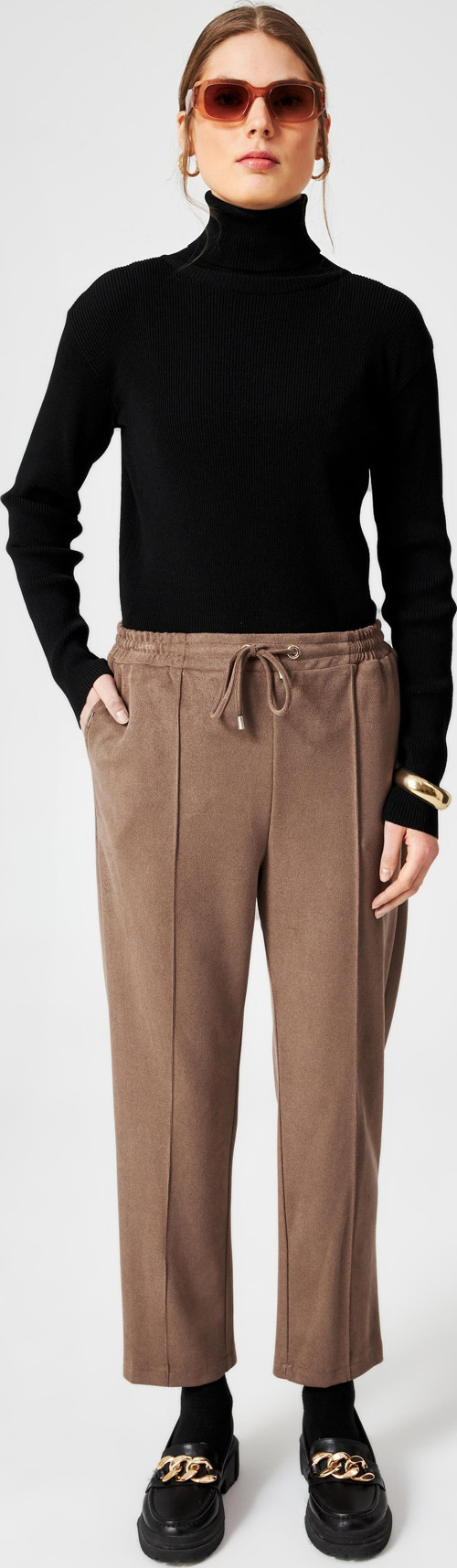 Süet Görünümlü Vizon Pantolon P-0167