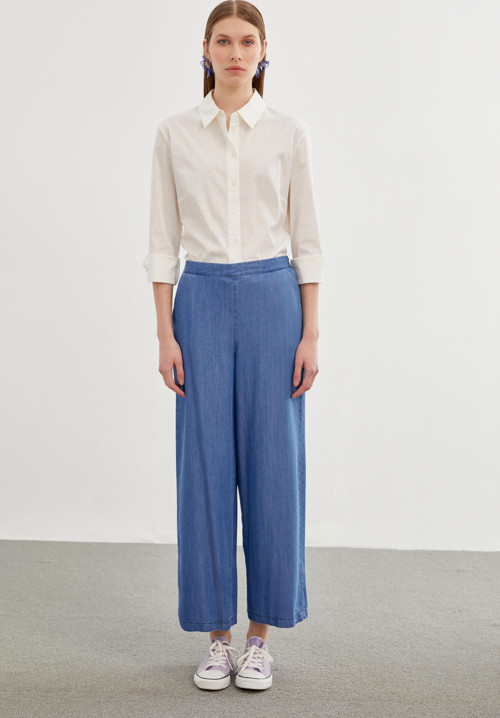 Denim Geniş Paça Pantolon P-0013
