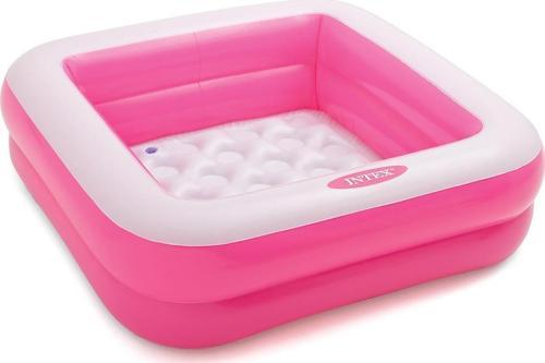 Şişme Taban Mini Kare Havuz 86x86x25 cm Pembe