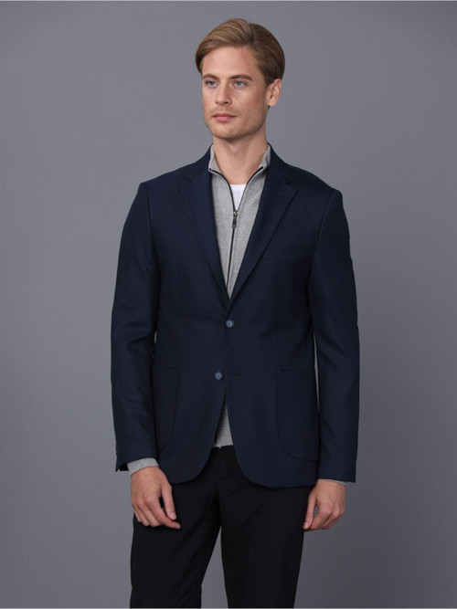 Erkek Lacivert Blazer Ceket Koyu Lacivert 3XL