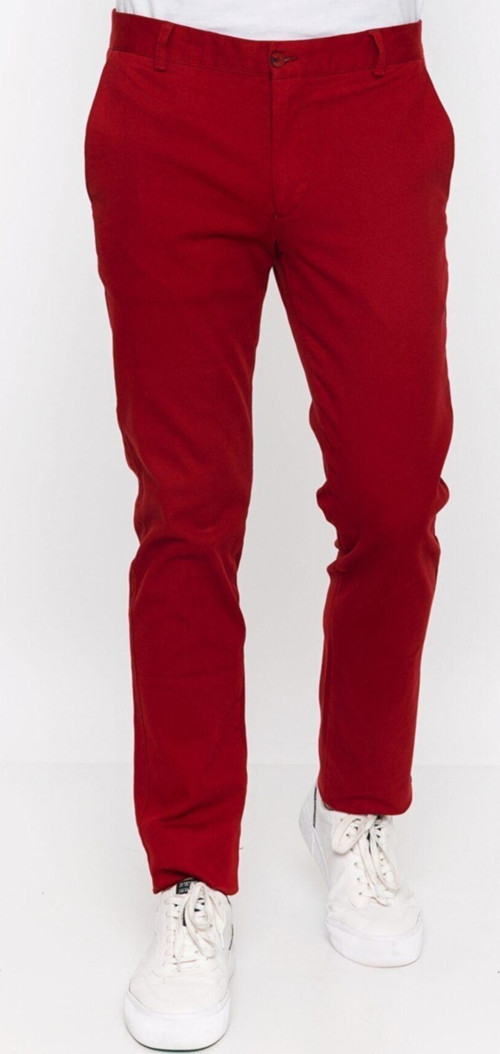 Erkek Chino Pantolon Kırmızı 32