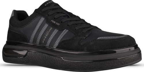 Erkek Sneaker - Siyah, Nubuk Deri