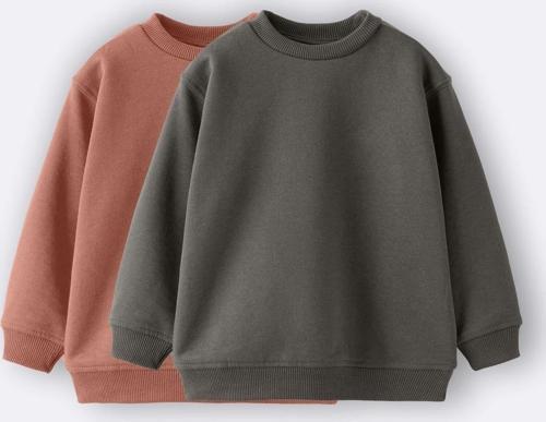 2'li Basic Şardonlu Çocuk Sweatshirt 3-10 Yaş Haki-Kahverengi