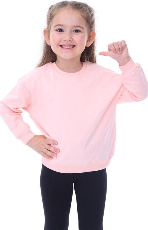 Basic Düz Renk Somon Fırçalı Yumuşak %100 Pamuk Sweatshirt