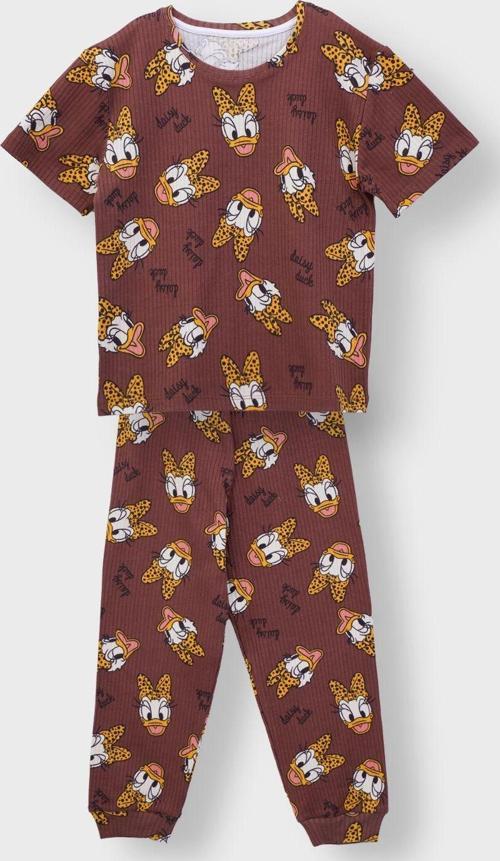 Daisy Duck Desenli Kısa Kollu Çocuk Pijama Takımı (Papatya Ördeği)