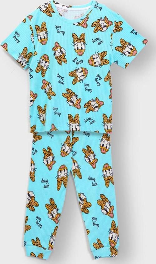 Daisy Duck Desenli Kısa Kollu Çocuk Pijama Takımı (Papatya Ördeği)