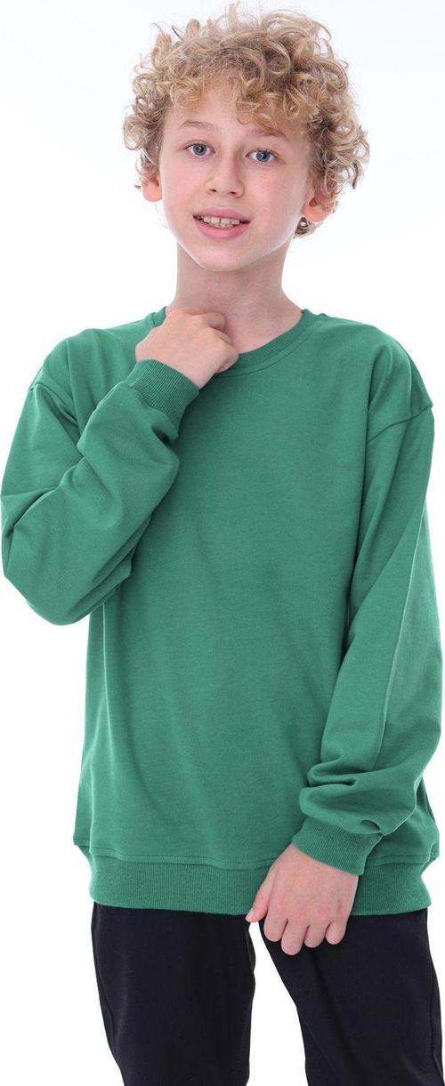 Oversize Unisex Basic Düz Yeşil Renk %100 Pamuk Çocuk Sweatshirt