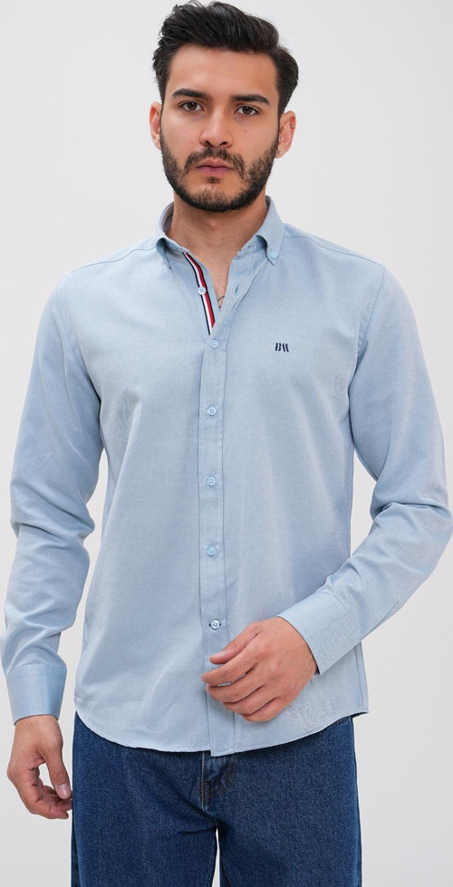 Şerit Detaylı Regular Erkek Gömlek Mint 3XL
