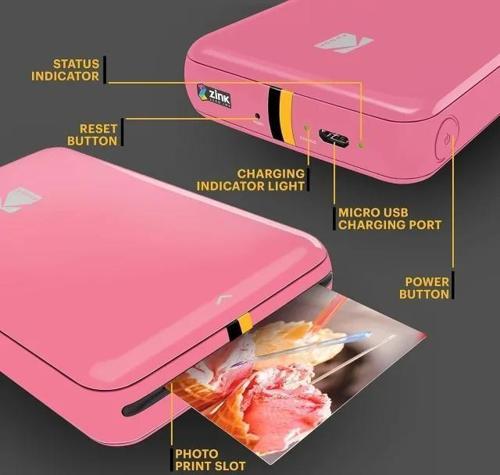 Step Anında Renkli Fotoğraf Yazıcısı Pembe Printer