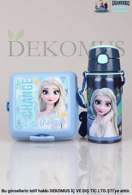 İLE LİSANSLI FROZEN SALTO HIDDEN TRUTH ÇELİK MATARA 500 ML VE 2 KATLI BESLENME KABI YEMEK SETİ