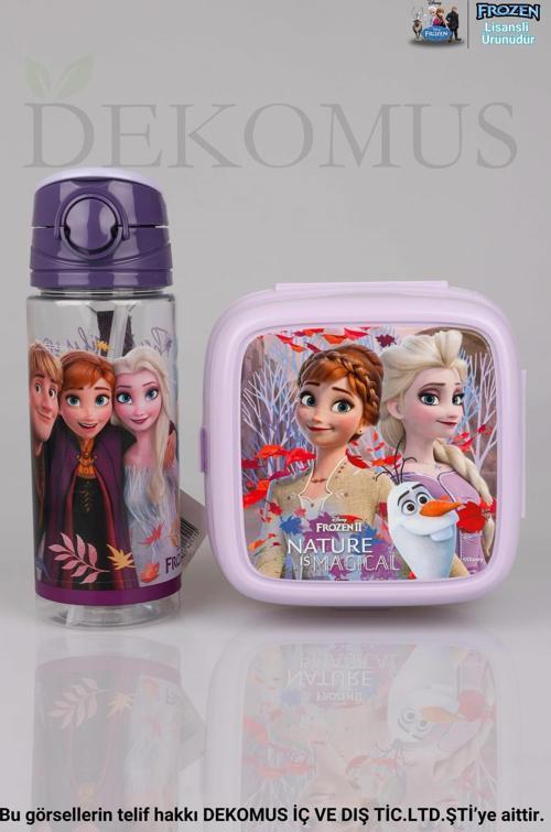 LİSANSLI ELSA FROZEN "BESLENME KABI VE 500 ML TRITAN MATARA SETİ