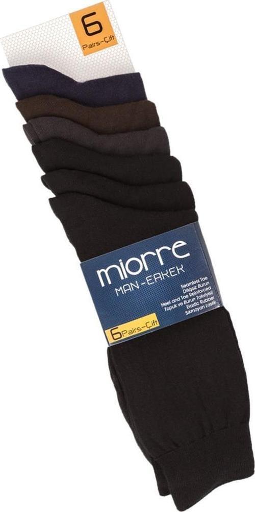 Miorre 001-029033001 - Miorre 6 Lı Pamuklu Dikişsz Erkek Çorap ASORTİ STD Beden