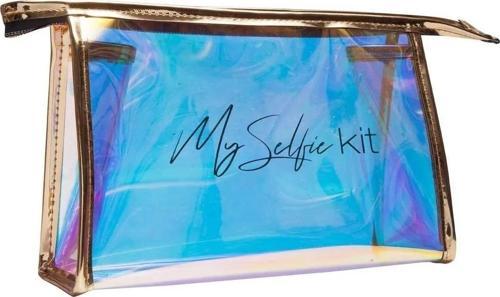 Altın Biyeli Şeffaf Hologram Makyaj Çantası 22mk-1625 - 20x15x10cm