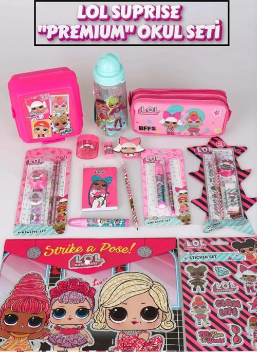 DEKOMUS İLE LİSANSLI L.O.L. SURPRISE 24 PARÇA PREMIUM KIRTASİYE SETİ KALEM ÇANTASI,ÇİFT TARAFLI NOT DEFTERİ,CETVEL,KURŞU
