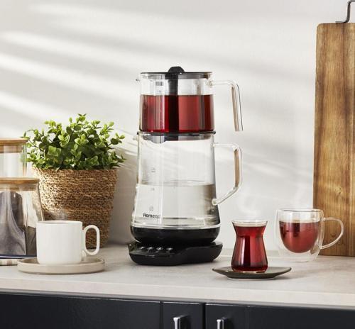 Royaltea 1746H Konuşan Cam Çay Makinesi Siyah