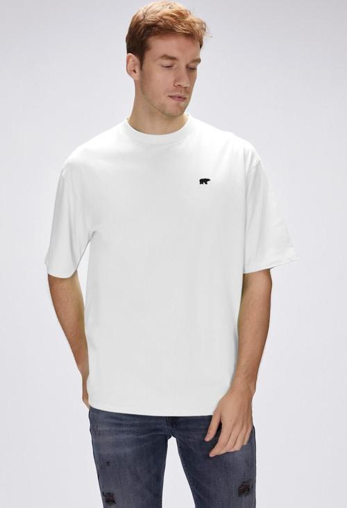 Damon Beyaz Erkek Oversize Tişört