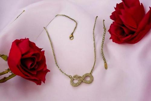 Çelik Sonsuzluk Kolye gold