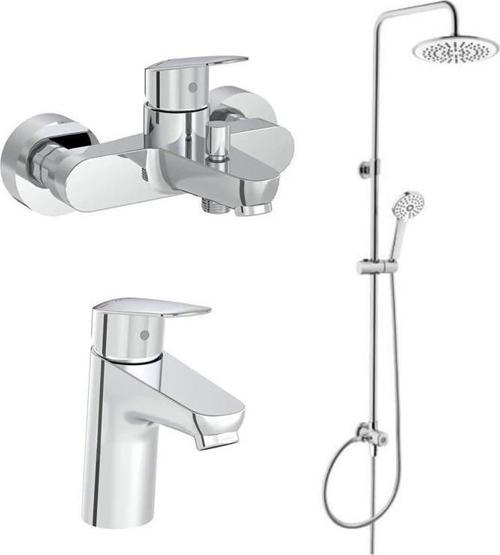 Flow Round Banyo Bataryası + Flow Round Lavabo Bataryası + Artema 3c Duş Seti A45786