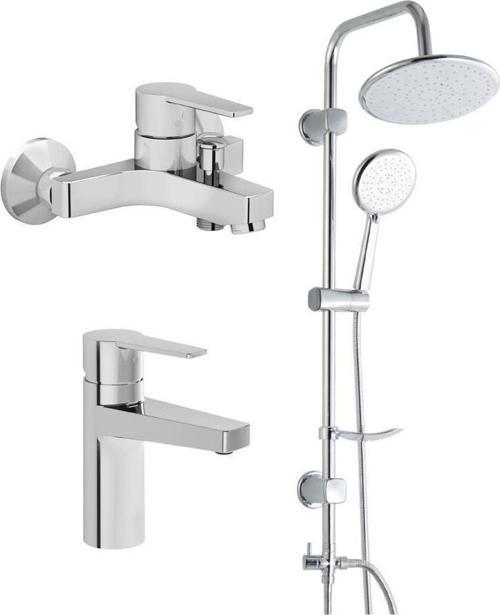 Nora S Banyo Bataryası + Lavabo Bataryası + Duxxa Bolero Tepe Duş Seti