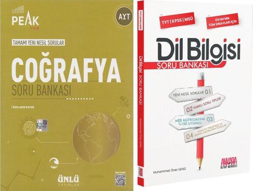Ünlü Yayıncılık AYT Coğrafya Best Peak ve AKM Dil Bilgisi Soru Bankası Seti 2 Kitap