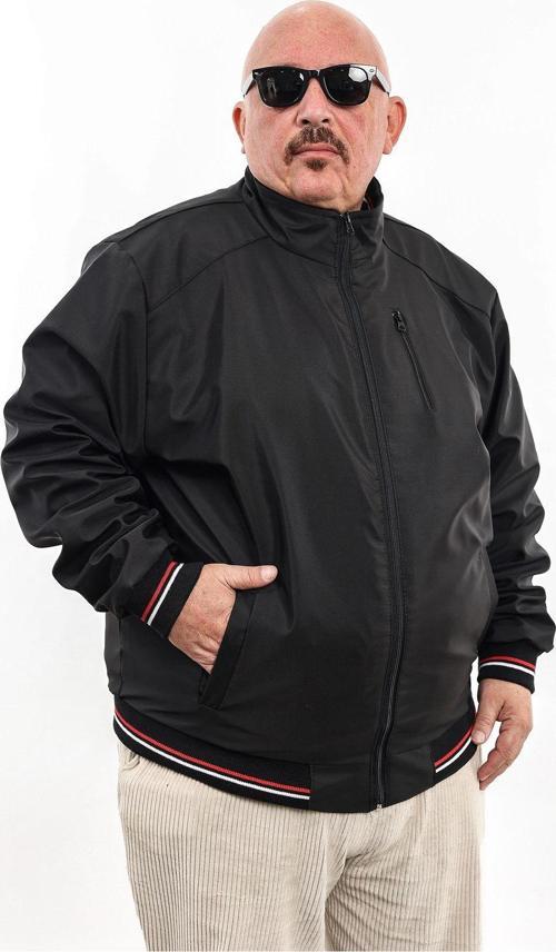 Büyük Beden Klasik Fermuar Mevsimlik Erkek Mont & Ceket Siyah