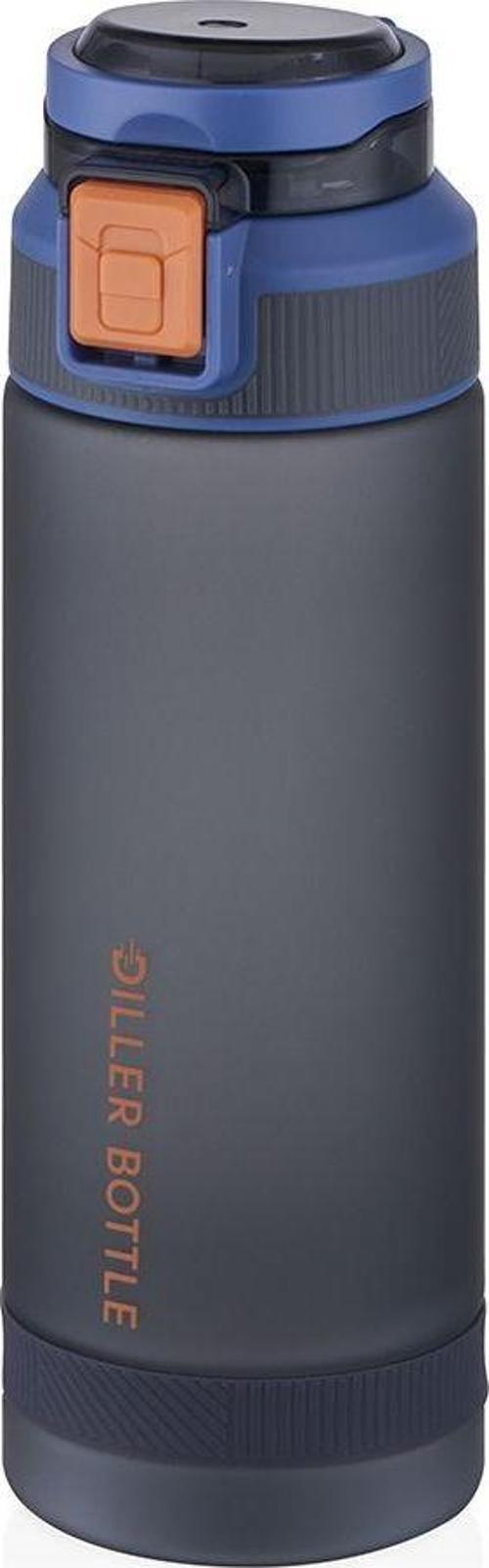DILLER Kilitli Kapak Taşıma Askılı Lacivert Spor Matarası 790 ml