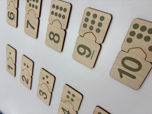 Ahşap Sayı Eşleme, Yeşil, Sayı Puzzle, Ahşap Puzzle, Montessori Sayı Bulmaca Oyunu, Sayma Oyunu