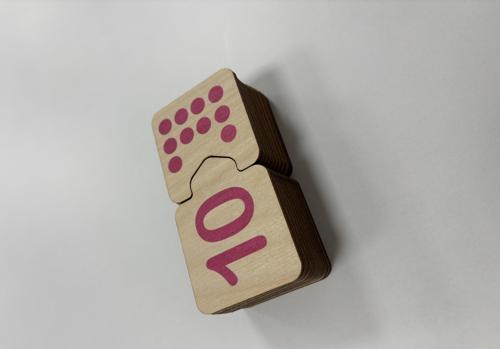 Ahşap Sayı Eşleme, Pembe, Sayı Puzzle, Ahşap Puzzle, Montessori Sayı Bulmaca Oyunu, Sayma Oyunu