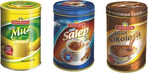 Salep, Muz, Sıcak Çikolata Teneke 250 gr 3'lü Paket