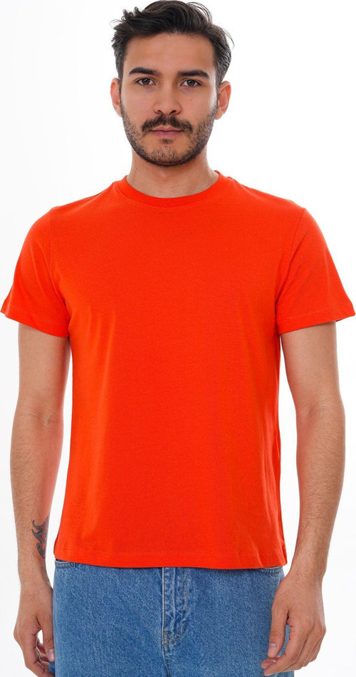 Erkek %100 Pamuklu Nar Bisiklet Yaka Tişört Nar Rengi 2XL