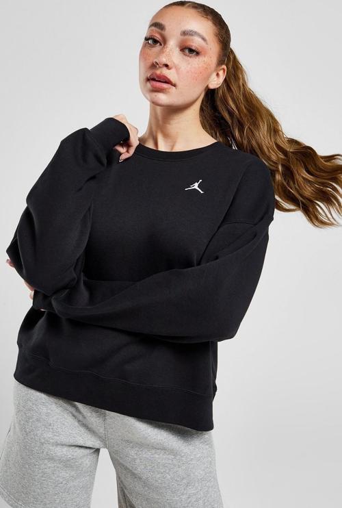 Women's Jordan Essential Crew Loose Fit Kadın Büyük Beden Sweatshirt Siyah