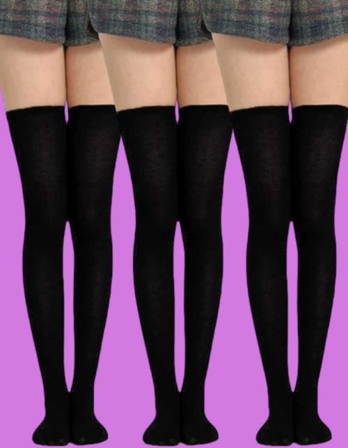 Pamuklu Diz Üstü Çorap 3'Lü Set