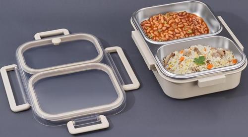 Bento Lunch Box 2 Bölmeli Beige