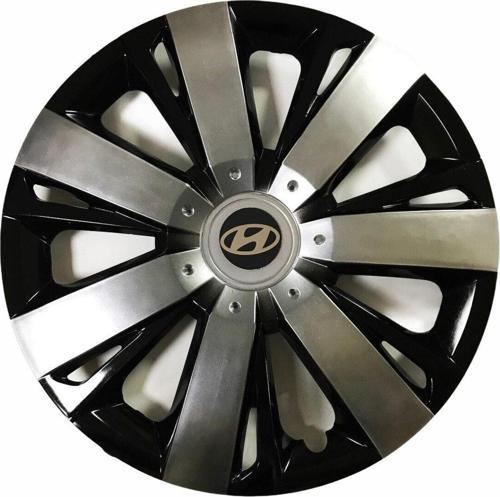 Hyundai I20 Uyumlu 15 Inç Piano Black Siyah Beyaz Renkli Jant Kapağı 4 Adet
